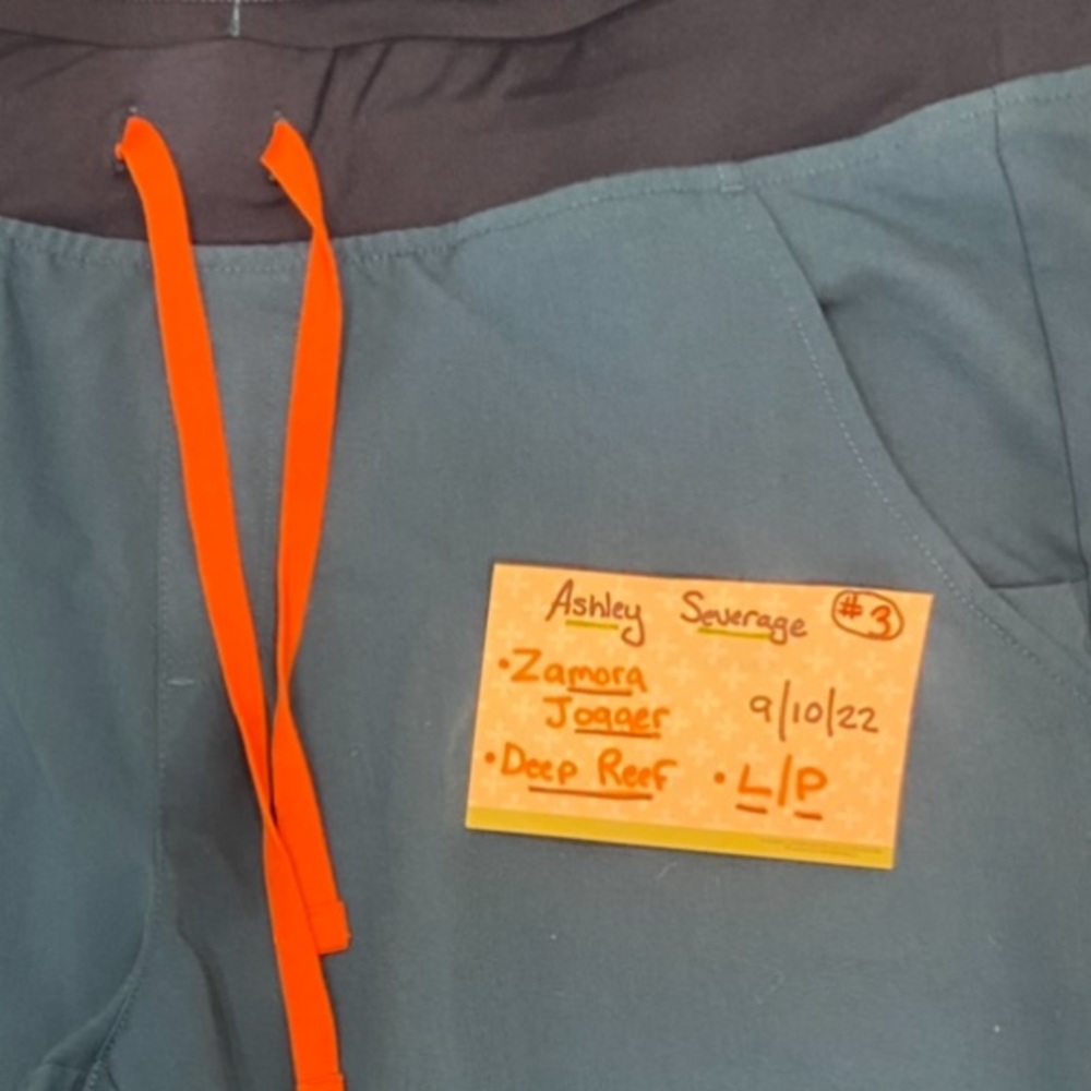 3. Zamora Joggers, Deef Reef with orange
drawstring, L/P, $44